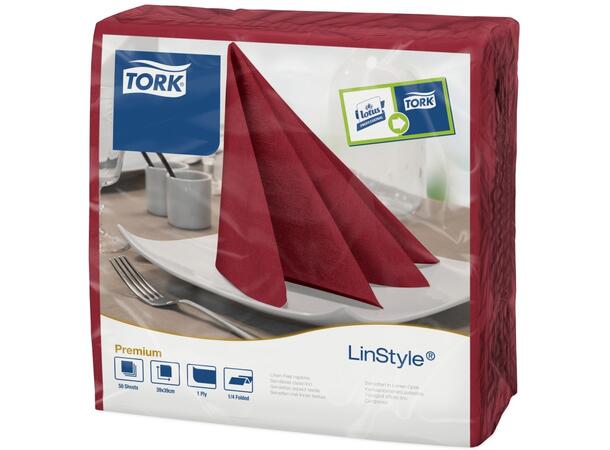 Serviett TORK linstyle 39cm burgund (50) 
